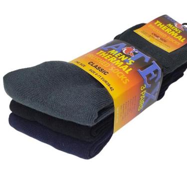 Imagem de Kit 03 Pares Meia Térmica Lã Peluciada Asatex Super Grossa Calça 36 a 