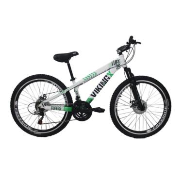 Imagem de Bicicleta Vikingx TUFF25/30 Xwide Aro 26 Freio a Disco 21 Velocidades Cambios Shimano Branco verde