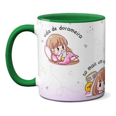 Imagem de Caneca da Dorameira Fanática Só Mais um Episódio Dorama (Verde)