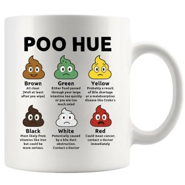 Imagem de Poo Hue Presentes Médicos Presentes de Enfermeira Gastroenterologista Gastroenterologia Gastro Poop Tabela de Cores Tabela de Banquetas Novidade Caneca de Cerâmica 325 ml Branca
