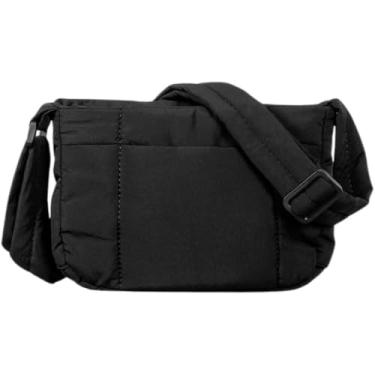 Imagem de minanglihy Mochila feminina pequena de nylon transversal leve para uso casual diário e sair, Preto