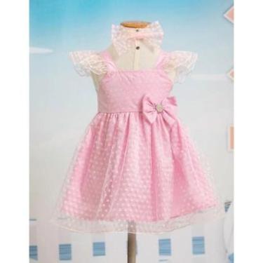 Imagem de Vestido Bordado Infantil Menina Rosa Festa Lessa Kids B9101-Feminino