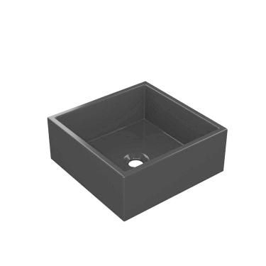 Imagem de Cuba De Apoio Banheiro Pérola Pedra 30x30cm Preto Fosco