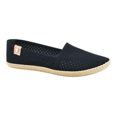 Imagem de Sapatilha Feminina Moleca Nobuck Moda Perfuros Preto 5287210, Preto, 3