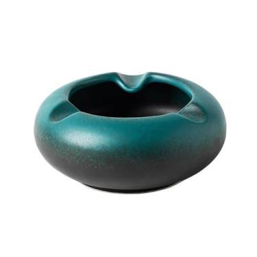 Imagem de Cinzeiro de ervas daninhas cinzeiro de cerâmica torcido em forno, ornamentos decorativos, tendência personalizada, casa, sala de estar, escritório, cinzeiros redondos para cigarros (tamanho: B)