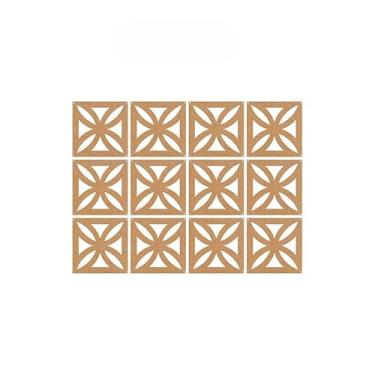 Imagem de Kit Placas Divisórias De Ambientes 29x29 Mdf Sala Quarto Cozinha Decoração Casa Moderna (Kit 12 Placas Cobogó)