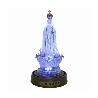 Imagem de Luminária Imagem Nossa Senhora De Fátima Com Luzes Led Azul