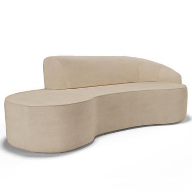 Imagem de Sofá Living 2 Lugares 180cm Braço Direito Mozart D06 Linho Bege Escuro - Mpozenato