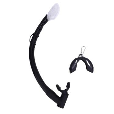 Imagem de RiToEasysports Engrenagem de Mergulho, Tubo de Snorkel Dobrável Flexível e Simplificado de Silicone Universal 2 Em 1 para Mergulho (BLACK)