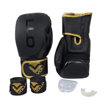Imagem de Kit Luva Boxe Vollo Training VFG902 Luva+Faixas+Protetor Bucal Unissex