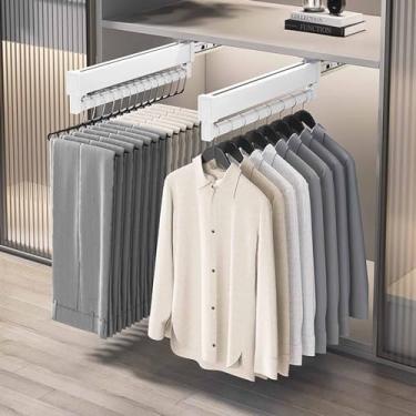 Imagem de Barra retrátil de armazenamento de roupas - suporte para calças e cabide de toalha, perfeito para guarda-roupas deslizantes, organizador que economiza espaço para soluções de casa e armário