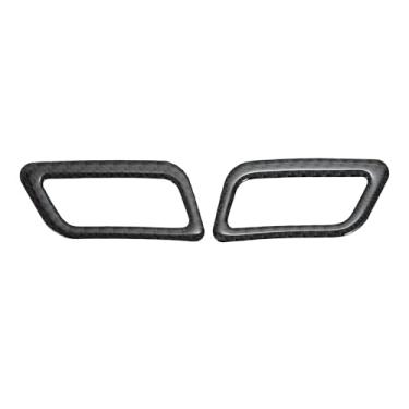 Imagem de VekAuto Moldura de cobertura de ventilação de saída de ar condicionado para painel de instrumentos Nissan Rogue 2014-2020 (dianteiro esquerdo dianteiro direito) fibra de carbono preto 2 peças