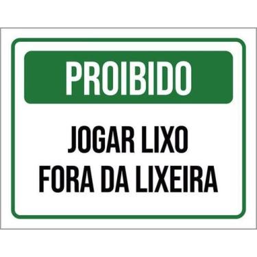 Imagem de Kit 5 Placas Proibido Jogar Lixo Fora Lixeira - Sinalizo