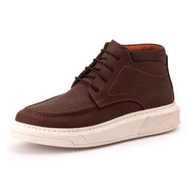 Imagem de Bota Casual Masculino Couro100% Natural Confort 8007 Solado Grosso Can