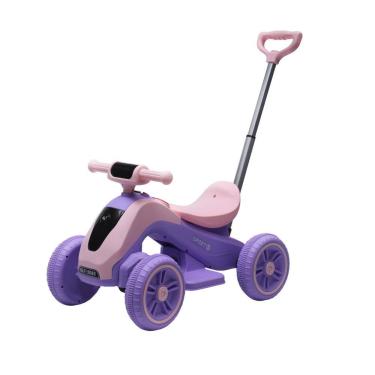 Imagem de Moto Elétrica Infantil com Empurrador - Design Esportivo com Rodinhas de Estabilidade - Roxo - Unitoys