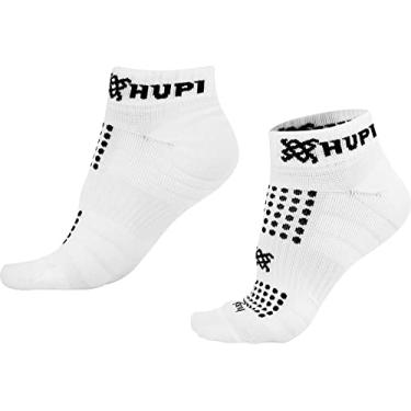 Imagem de Meia para Corrida Hupi Running Pro Branco Curta 1 Par, Cor: Branco/Preto, Tamanho: Único 36-42