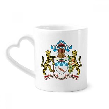 Imagem de Caneca com emblema nacional da América do Sul da Guiana Caneca de café cerâmica copo de coração de vidro