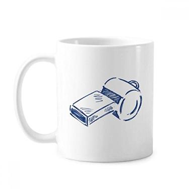 Imagem de Caneca de futebol azul com desenho animado apito de futebol cerâmica xícara de porcelana de café louça