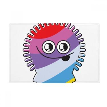 Imagem de DIYthinker Tapete para porta de banheiro com tema de arco-íris e alienígena