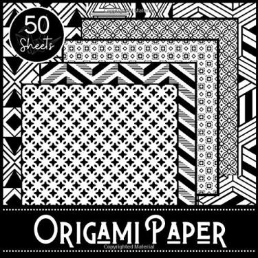 Imagem de Origami Paper: Booklet of 50 sheets - Format 21 cm x 21cm - 8,5inch x 8,5inch - (5 models x 10 sheets) - Children and adults - Geometric Theme
