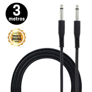 Imagem de Cabo P10 X P10 3 Metros Guitarra Violão Baixo Profissional - MBTECH