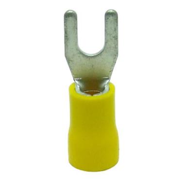 Imagem de Terminal Compressão Tipo Garfo 4 Mm A 6 Mm Simples C/ Capa Plastica Am