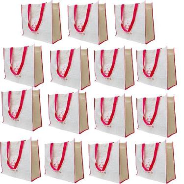 Imagem de Bolsa Reutilizavel Ecobag Sacola De Ombro Kit 15 Uni Retornavel Compra