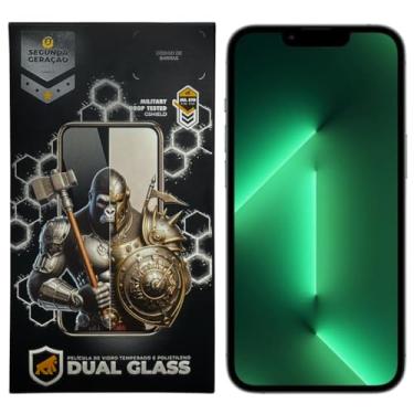 Imagem de Gshield Película de Fibra de Vidro 10H Proteção Contra Arranhões e Impactos, Alta Sensibilidade Tela Toda, Dual Glass Preta (iPhone 13/13 Pro / 14)