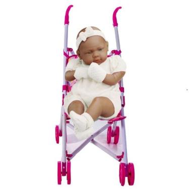 Imagem de Boneca Bebê Real Negra Realista Reborn + Certidão e Carrinho - Roma