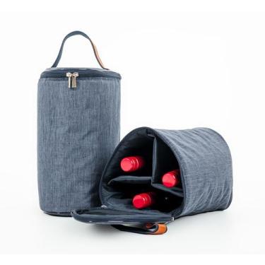 Imagem de Bolsa Para 3 Garrafas Porta Vinho Wine Bag Cooler Cerveja Gin Champanh