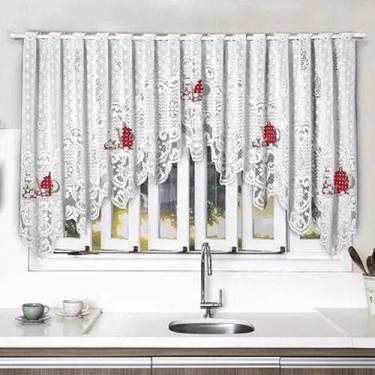 Imagem de Cortina Renda Bando Cascata 3,00X1,00M Hora Do Chá Creme - Interlar