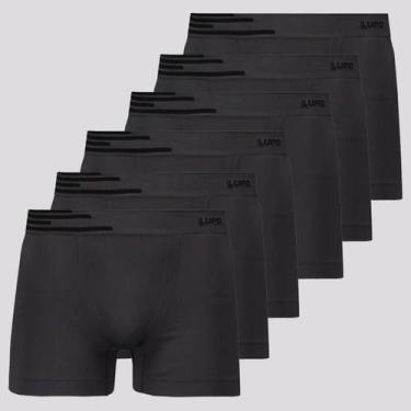 Imagem de Kit 6 Cuecas Boxer Lupo Microfibra Sem Costura Cinza Escuro, GG