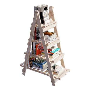 Imagem de Expositor de Livros Piramide Escada Madeira Pinus - Technox