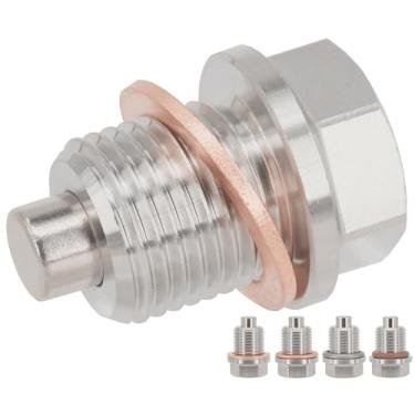 Imagem de Dsnaduo 1 peça M16 x 1,5 mm plugue magnético de drenagem de óleo com 4 peças de vedação, apto para Subaru BRZ WRX Forester Impreza Legacy, Mini Cooper Countryman, substitui 32195AA020 e 803916010 arruela de esmagamento