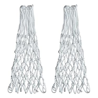 Imagem de Sanung 2Pcs Rede de Basquete Branca 12 Loops 21" Rede de Basquete Anti-Chicote Profissional Substituição com Bolsa de Armazenamento para Competição Padrão Interno Externo Todos Os Climas Redes de Malh