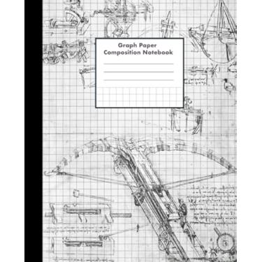 Imagem de Graph Paper Composition Notebook: Grid Paper, 4 squares per inch, 4x4 Quad Ruled, Leonardo Da Vinci | Codex Atlanticus cover w/giant crossbow, 100 pgs (7.5 x 9.25 in)