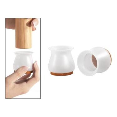 Imagem de Kit 4 Protetores Pé De Cadeira Silicone Com Feltro Móveis - Clink, Bra