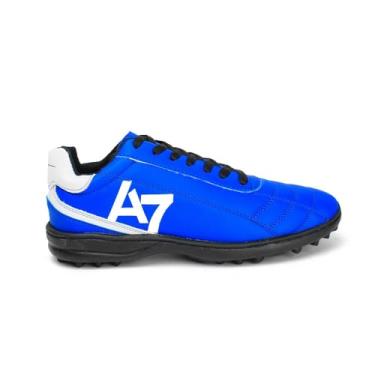 Imagem de Chuteira Society A7 Campo Profissional Chacrobol Quadra Travas Borracha (Azul, BR, Adulto, Numérico, 37)