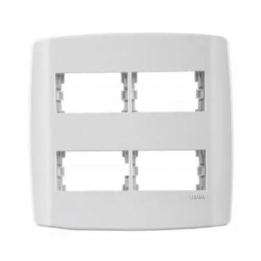 Imagem de Placa 4x4 Para 4 Módulos Espelho C/ Suporte Slim Ilumi