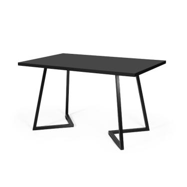 Imagem de Mesa de Jantar 6 Lugares Retangular 180x90 Industrial Rigo Preta - Straub Web