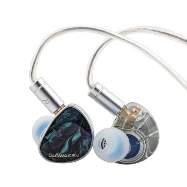 Imagem de Linsoul Monitor de ouvido INAWAKEN Dawn Ms in EM, driver dinâmico de 11,2 mm, fones de ouvido para jogos com fio com cabo blindado OFC destacável para músicos audiófilos