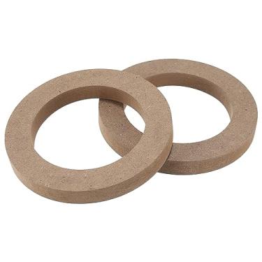 Imagem de X AUTOHAUX 2 peças de 10 cm universais de madeira para carro, subwoofer, anéis espaçadores de montagem adaptador suporte placa