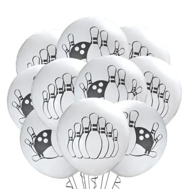 Imagem de Malayan Products Bowling Ball Pins Balloons 12 Count Latex, Bowler Birthday Decoration, Strike Bagger Event Supply, Rotorcraft, 12 Inch Standard Size