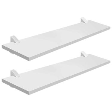 Imagem de Kit Com 2 Prateleira Estante Mdf Branca 2 60x20