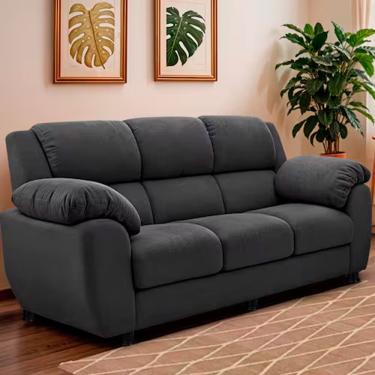 Imagem de Sofá 3 Lugares Cama Inbox Paris Com 202cm De Largura Cinza Escuro