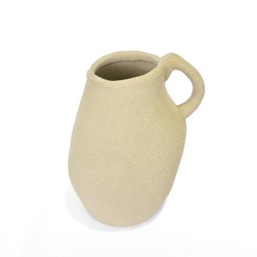 Imagem de Vaso Em Cerâmica Areia Com Uma Alça 21x14x8,5cm Mart