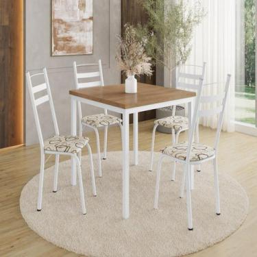 Imagem de Conjunto Sala de Jantar Mesa Quadrada 90cm Tampo BP com 4 Cadeiras Adr