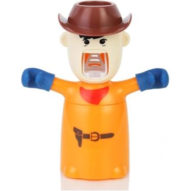 Imagem de Suporte E Dispensador De Escova De Dentes Para Crianças Dispensador De Escova De Dentes Dispensador Automático De Pasta De Dente Banheiro Infantil Suporte Automático Para Esc, Orange Boy