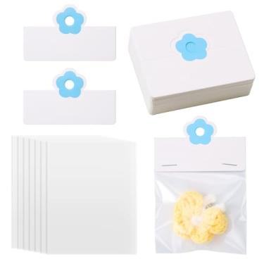 Imagem de Bestewelry Pacote de joias com 100 unidades, sacos transparentes de celofane OPP para pequenos artesanatos, sacos retangulares de exibição de joias com cartões de cabeçalho dobráveis para pulseira