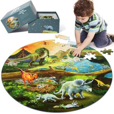 Imagem de Quebra-cabeça de chão DIGOBAY Dinosaur 70 peças para crianças de 3 a 8